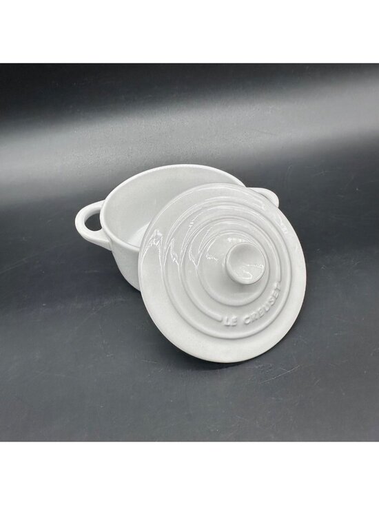 Le Creuset Other - Le Creuset Mini Cocotte White Stoneware Casserole Dish Dutch Oven 8oz Pan Pot